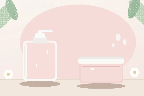 Ilustração original de produtos suaves para cuidar da barreira cutânea